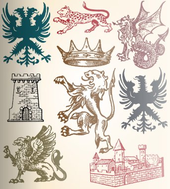 Heraldic set clipart