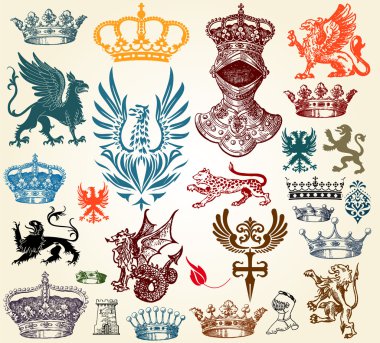 Heraldic set clipart