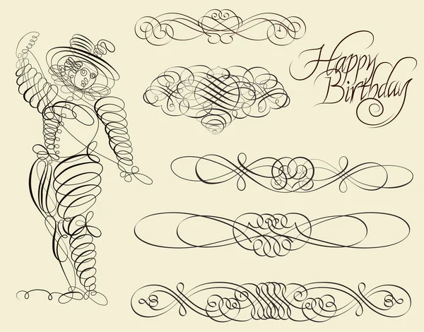 Kalligrafische en decoratieve ontwerpen — Stockvector