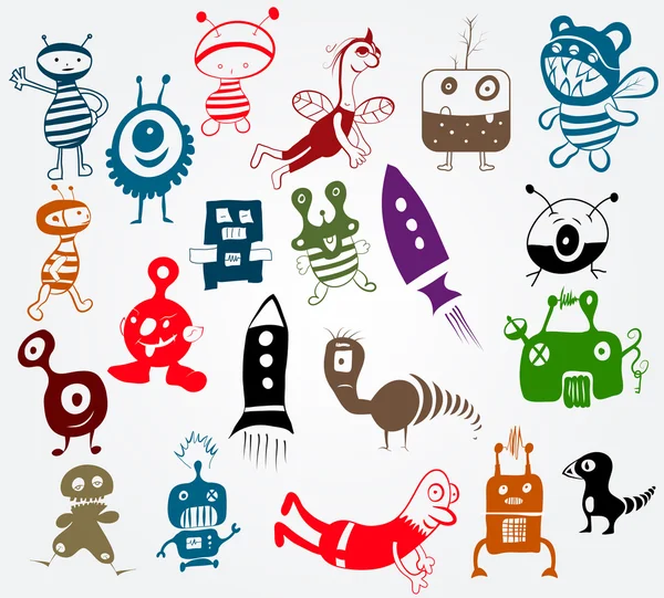 Doodle characters — Stock Vector
