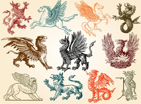 Animales míticos — Archivo Imágenes Vectoriales