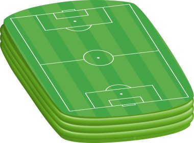 3D futbol yeşil alan arka plan. vektör çizim