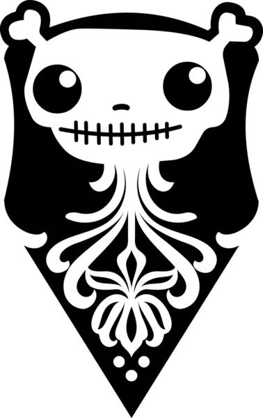 レトロなスタイルの頭蓋骨の図 — ストックベクタ