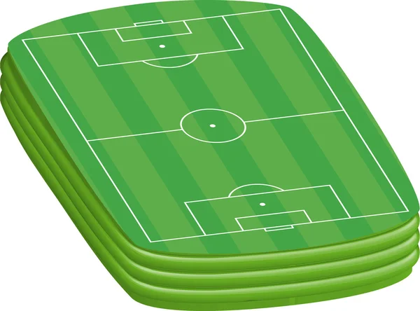 Футбольне поле 3D Green. Векторні ілюстрації — стоковий вектор