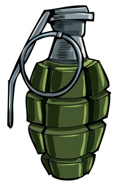 Cartoon drawing of a hand grenade clipart