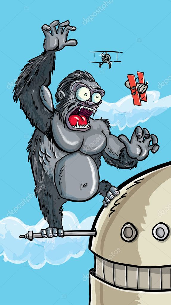 Cartoon King Kong on a building Stock Vector Image by ©antonbrand #10709869
