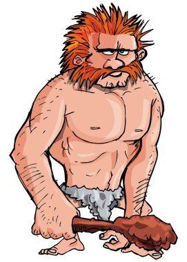 Cartoon caveman with a club clipart