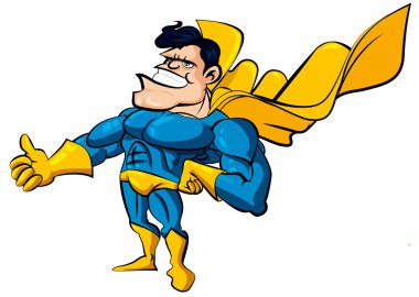 Cartoon Superman with huge chest clipart