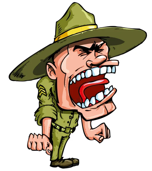 Wütender Cartoon-Drill-Sergeant — Stockvektor