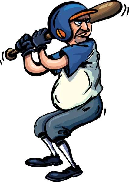 Cartoon Baseball player ready for the ball — Stock Vector