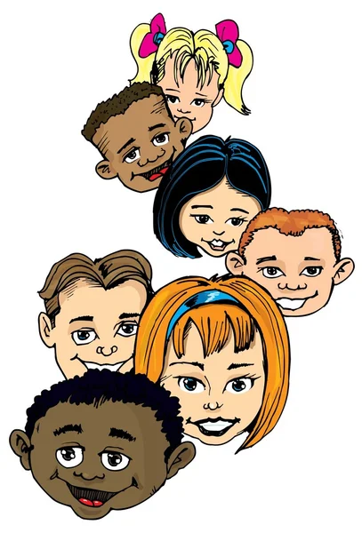 Cartoon of group of children — Stock Vector