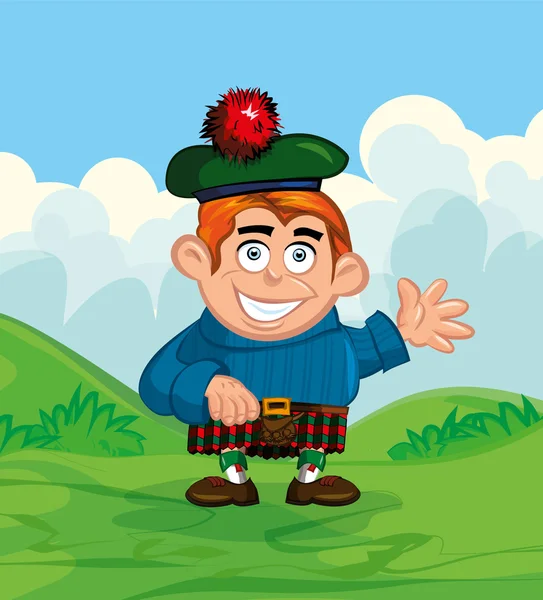 Carino cartone animato di Scotsman — Vettoriale Stock