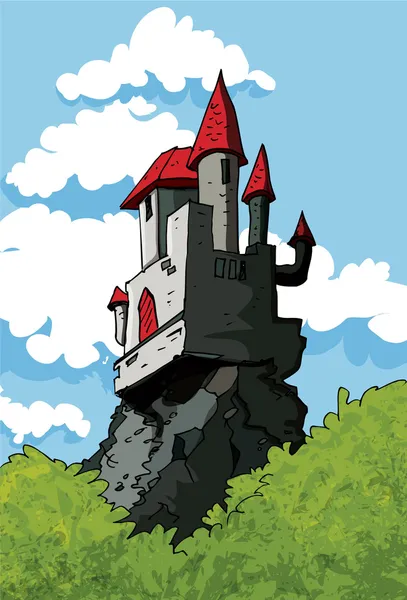 Zamek w lesie pod błękitne niebo — Wektor stockowy