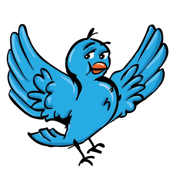 Desenhos animados de pássaro azul — Vetor de Stock