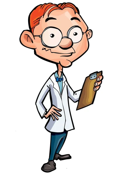 Cartoon of a nerdy doctor — Stock Vector