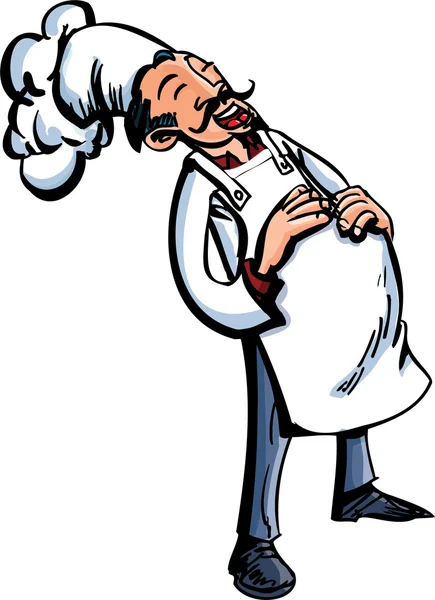 Cartoon chef-kok lachen — Stockvector