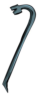Illustration of metal crowbar clipart