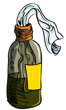 Illustration of molotov cocktail bomb clipart