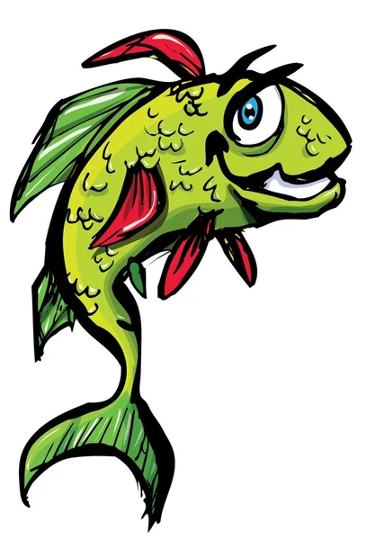 Caricatura sonriente pescado — Vector de stock