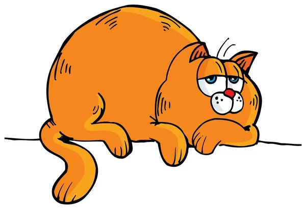 脂肪のオレンジ色の猫の漫画 — ストックベクタ