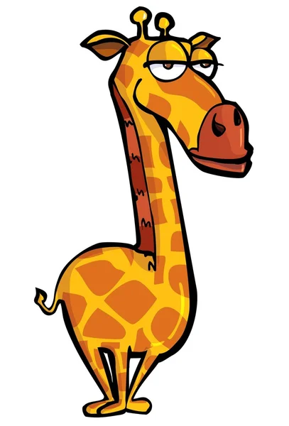 Drôle de dessin animé d'une girafe — Image vectorielle