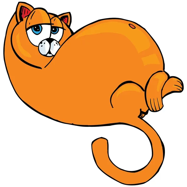 Karikatur einer dicken orangefarbenen Katze — Stockvektor
