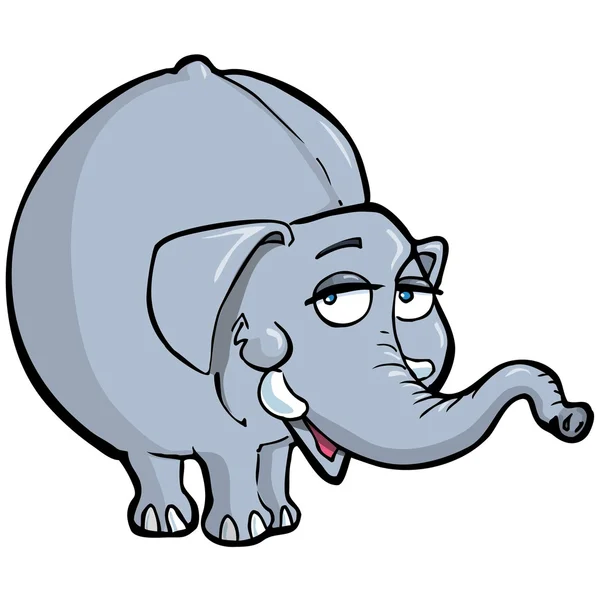 Desenhos animados de um elefante sorridente — Vetor de Stock