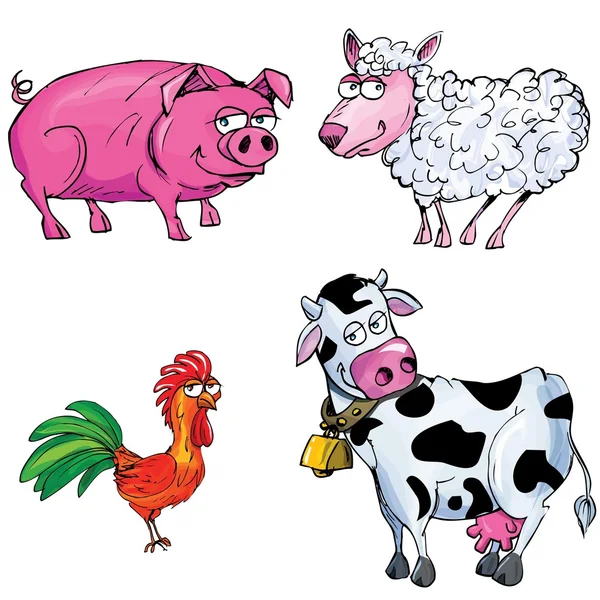 Kreslený sada hospodářských zvířat — Stockový vektor