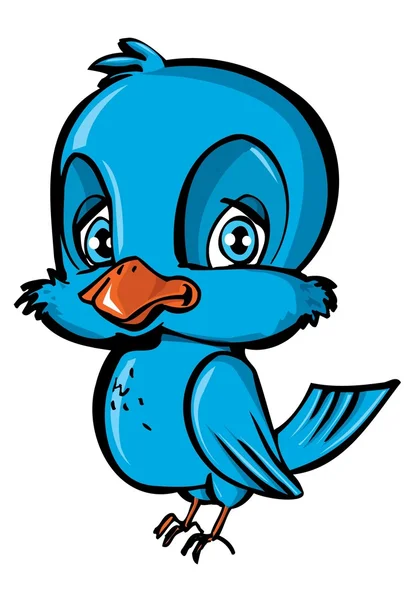 Tecknad av blå fågel — Stock vektor
