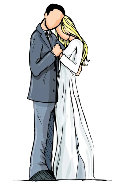 Couple de dessin animé en amour — Image vectorielle