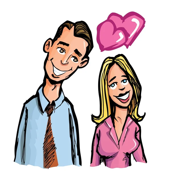 Kreslený pár v lásce — Stockový vektor