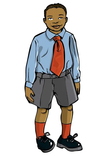 Cartoon pojke i skoluniform — Stock vektor