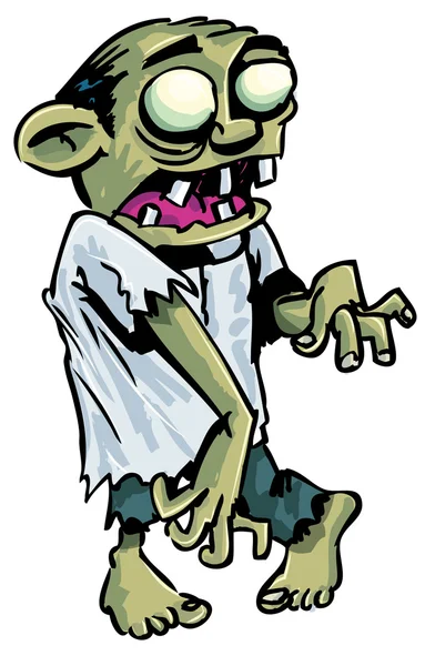 Cartoon zombie met blootgestelde hersenen. — Stockvector