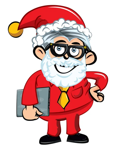 Santa ofis çalışanı cartoon — Stok Vektör