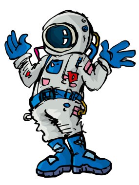 Cartoon astronaout in a space suit clipart