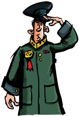 Cartoon officer saluting clipart