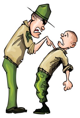 Angry cartoon drill sergeant clipart
