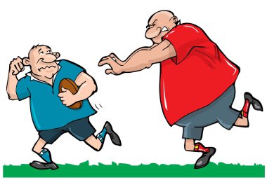 Cartoon of rugby players clipart