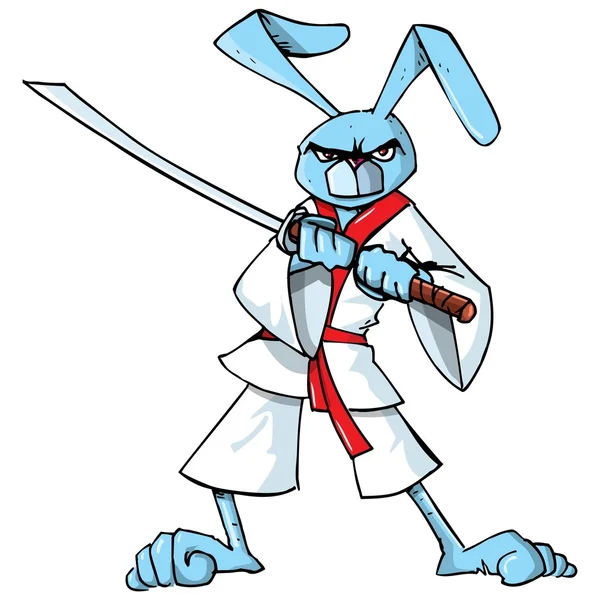 Мультфільм самураїв кролик — стоковий вектор