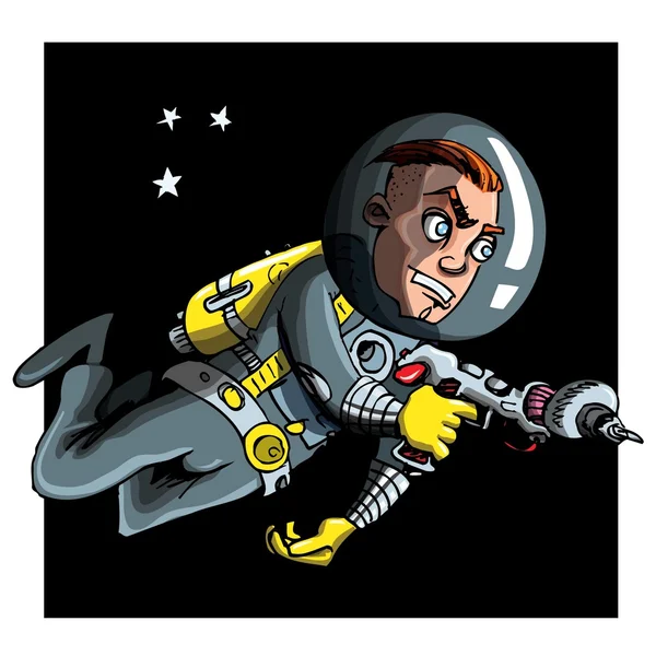 Kreslené astronaout ve skafandru — Stockový vektor