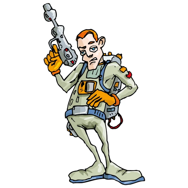 宇宙服の漫画宇宙飛行士 — ストックベクタ