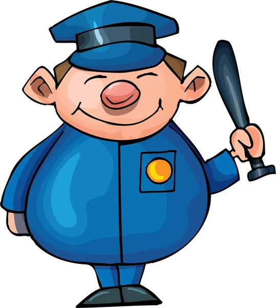 Cute cartoon politieagent — Stockvector