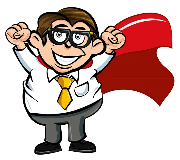 Cartoon superhero office worker — Stock Vector