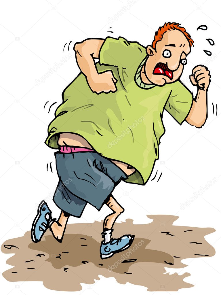 Cartoon of overweight runner