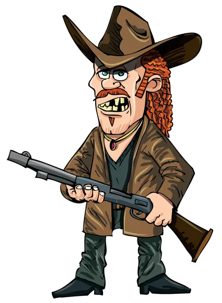Cartoon redneck with a rifle — Stock Vector