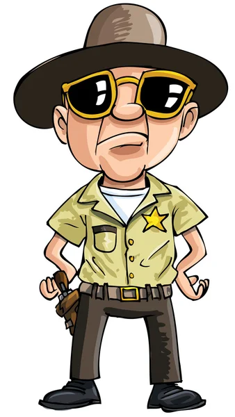 Policia dos desenhos animados com óculos escuros — Vetor de Stock