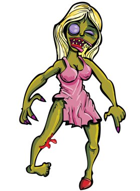 Cartoon zombie woman. clipart