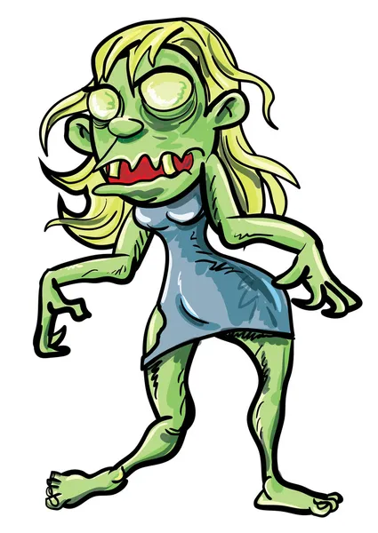 Kreslený zombie žena. — Stockový vektor