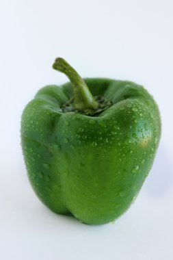 Green pepper in the drops of water clipart