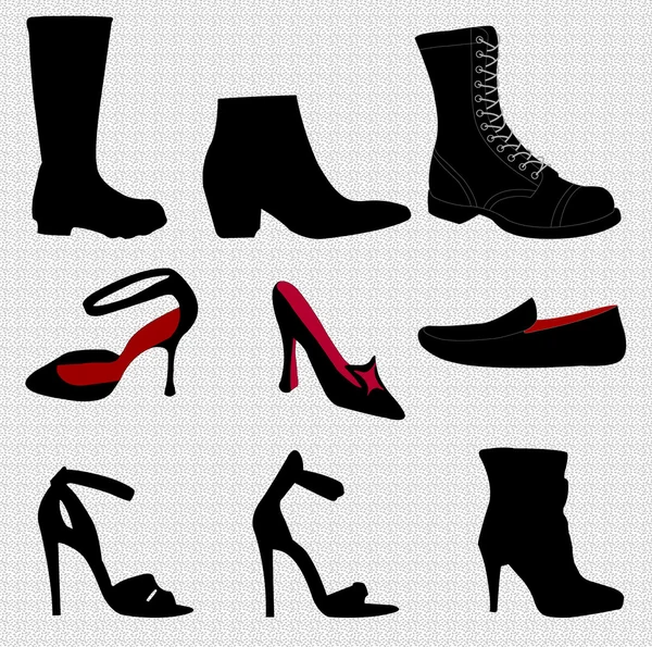 Kvinnor och män skor - vektor — Stock vektor